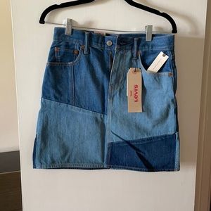 Denim colorblocked Levi’s skirt. From Anthropologie. New with tags. Never worn
